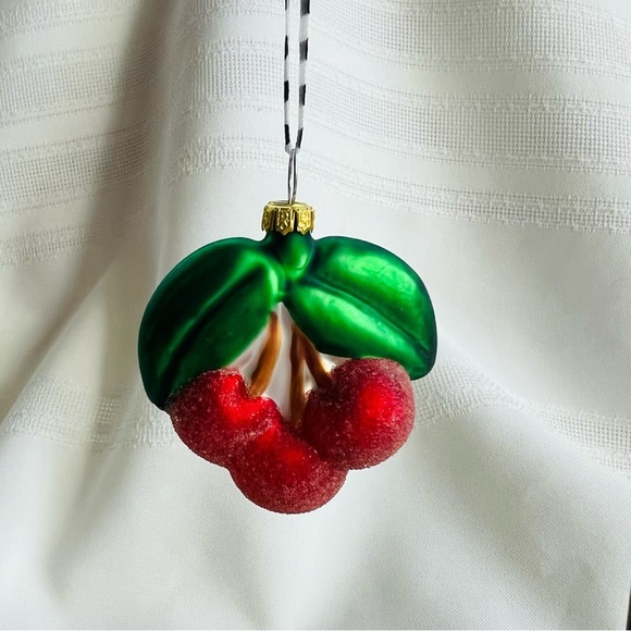 Mary Engelbreit Other - Christmas Ornament Mary Engelbreit Blown Glass Cherries EUC‎ VTG Signed